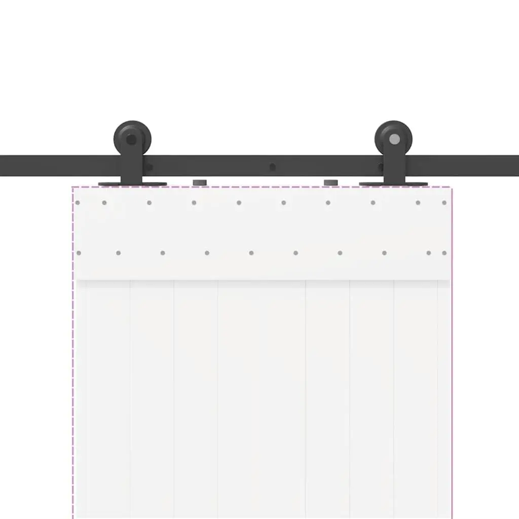 Sliding Door Hardware Kit for Study Bedroom Living Room 152.5cm Steel Track Rail System Black