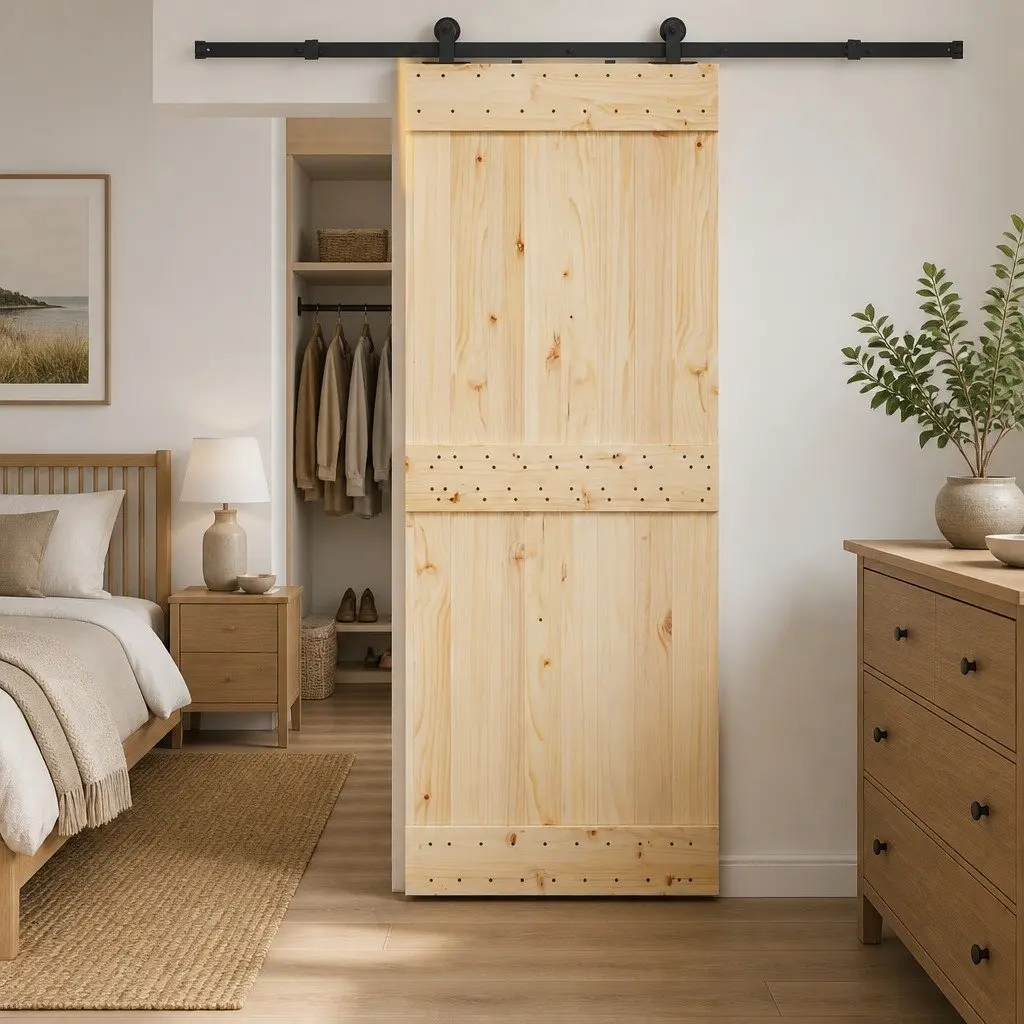 Sliding Door Hardware Kit with 213.5cm Steel Track