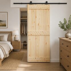 Sliding Door Hardware Kit with 213.5cm Steel Track