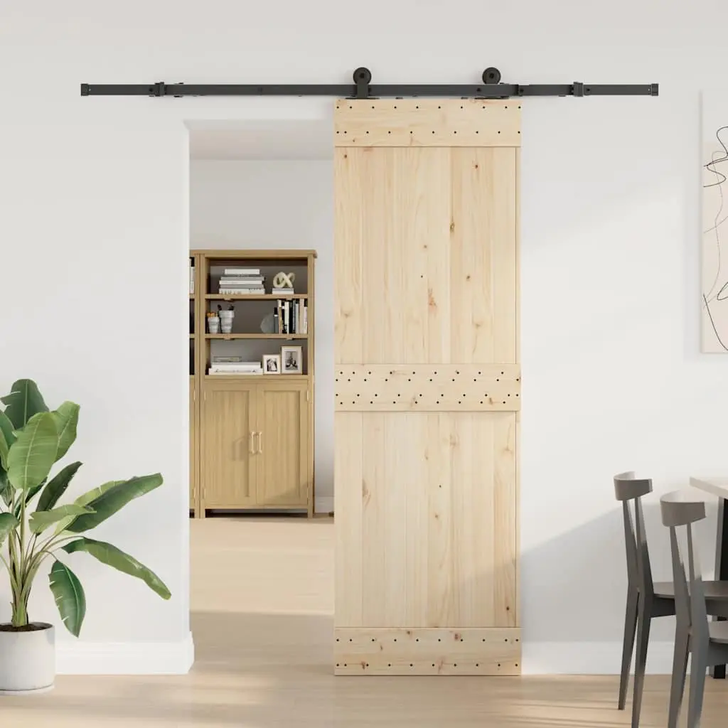 Sliding Door Hardware Kit with 213.5cm Steel Track