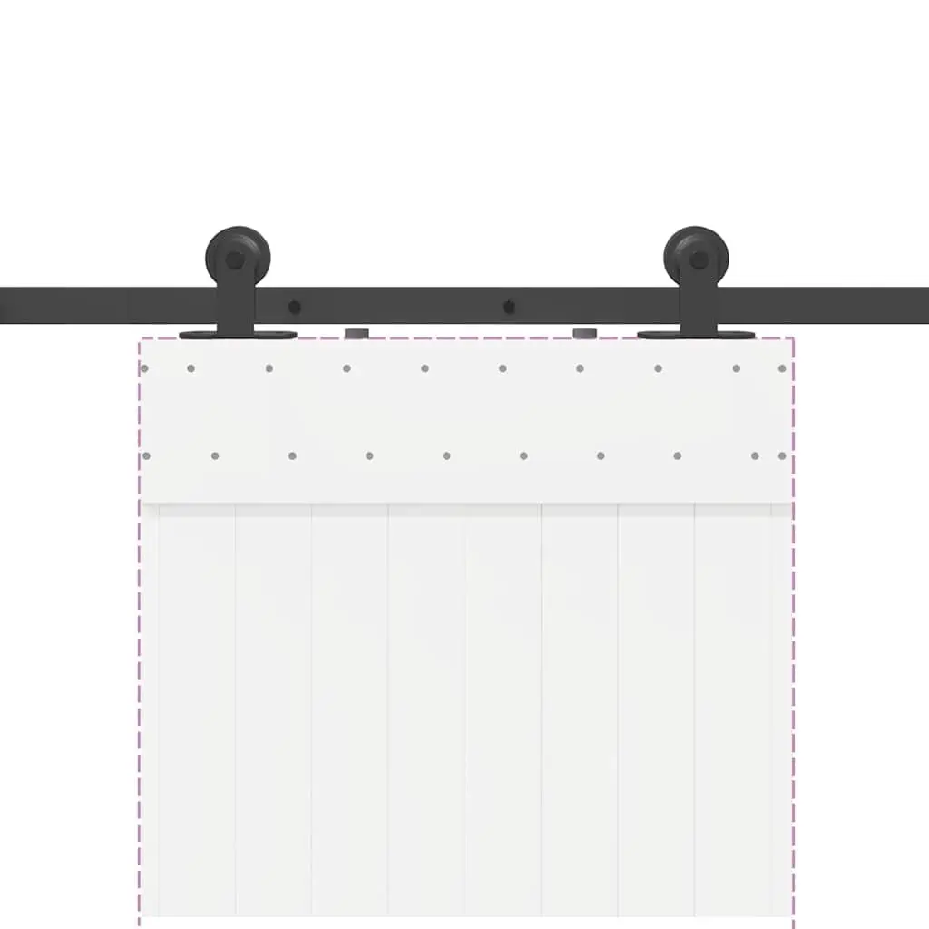 Sliding Door Hardware Kit with 213.5cm Steel Track