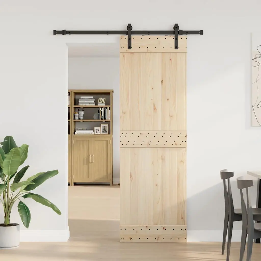 Sliding Door Hardware Kit for Home 152.5cm Steel Track Rail System Black