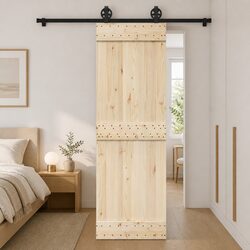 183cm Sliding Door Hardware Kit with Steel Track and Components