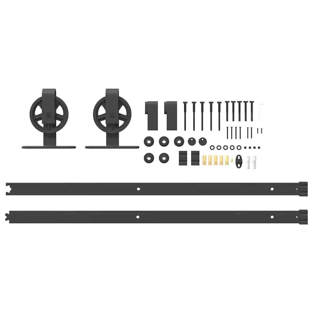 Sliding Door Hardware Kit for Bedrooms Living Rooms 183cm Steel Track Rail System