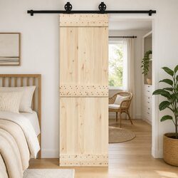 200cm Sliding Door Hardware Kit with Steel Track & Floor Guide