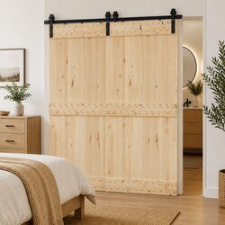 Sliding Door Hardware Kit: 183cm Steel Track System