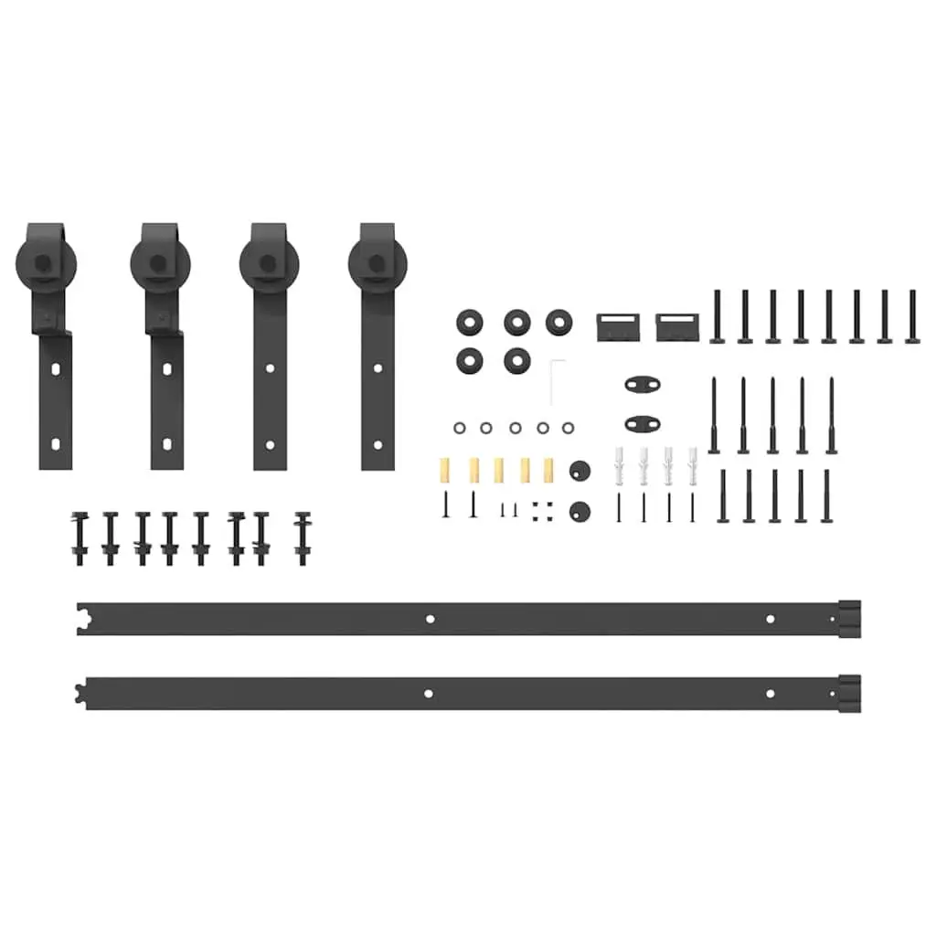 Sliding Door Hardware Kit 183cm Steel Track Rail System for Interior Doors