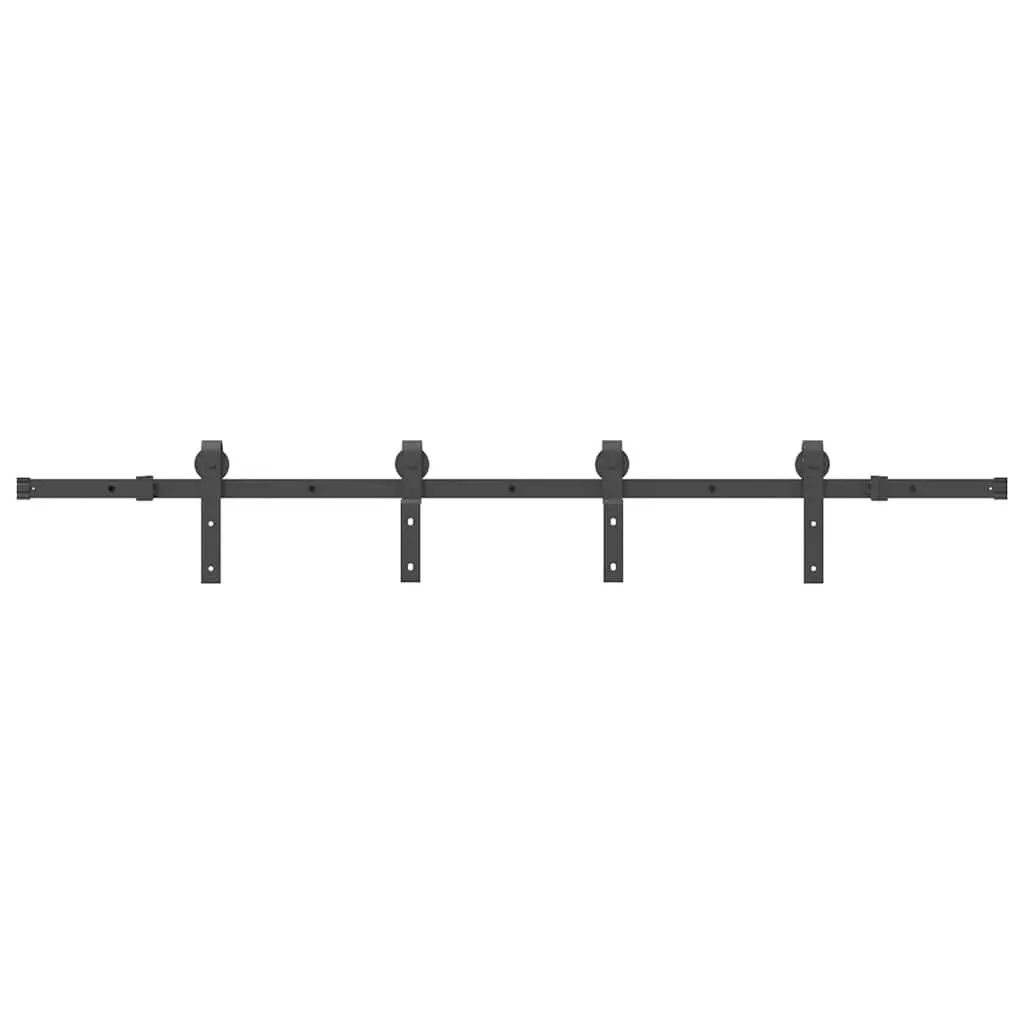 Sliding Door Hardware Kit Indoor Use 200cm Steel Black Track Rail System