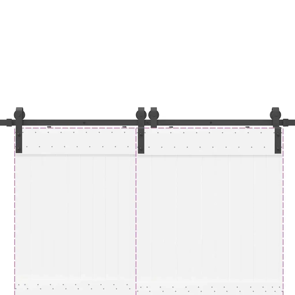Sliding Door Hardware Kit Indoor Use 200cm Steel Black Track Rail System