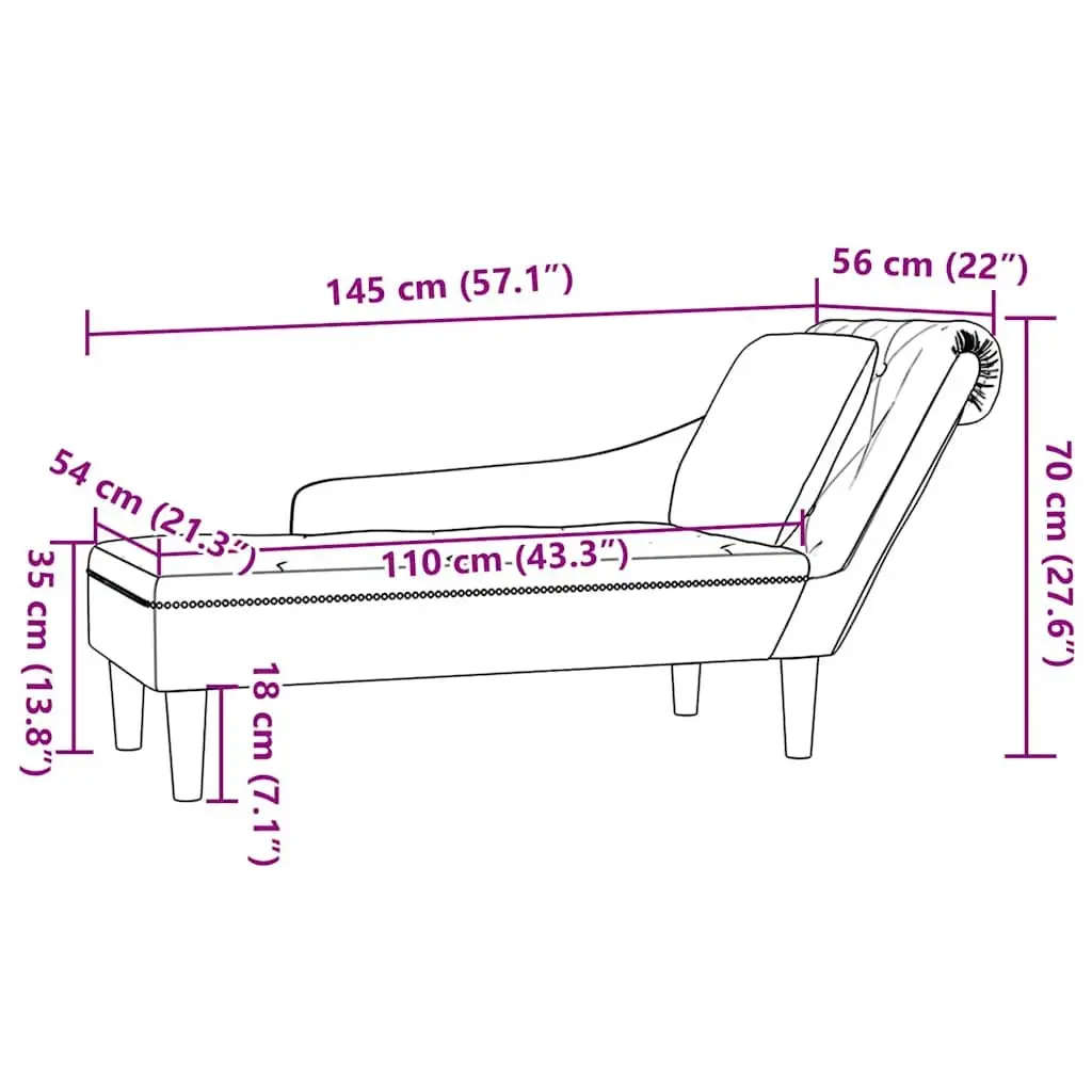 Chaise Lounge Black Velvet with Pillow Button Tufted Living Room Furniture
