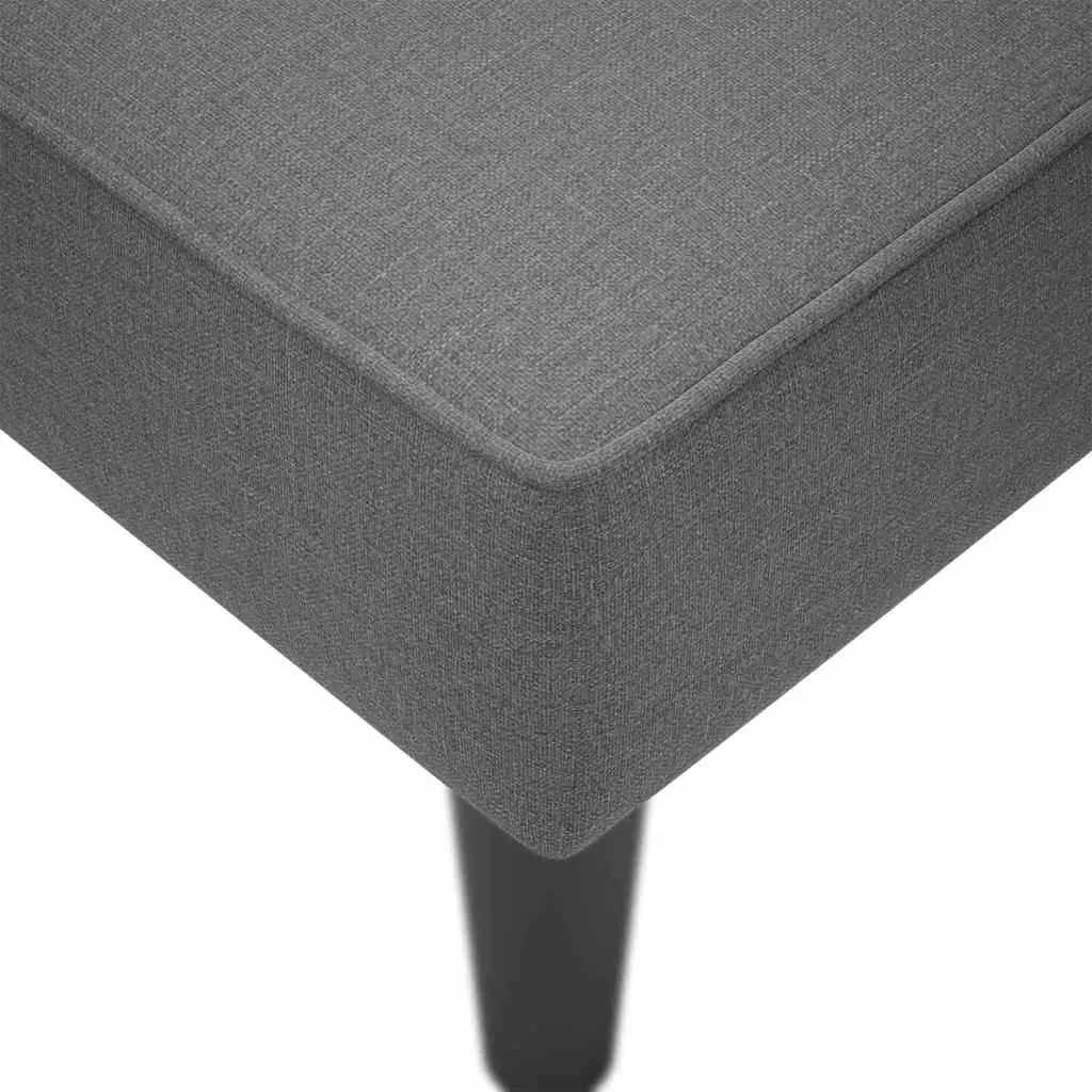 Chaise Lounge with Right Armrest Grey Fabric Comfortable Lounger Living Room