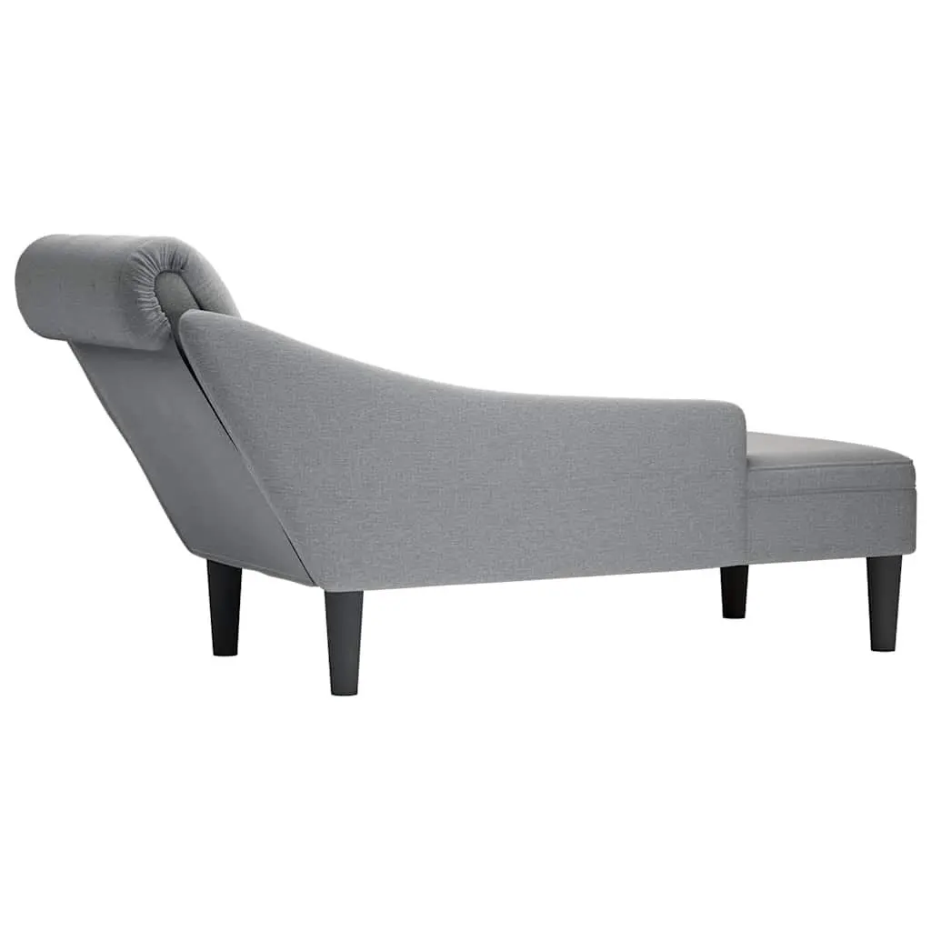 Chaise Lounge Sofa for Living Room Light Grey with Right Armrest and Lumbar Pillow
