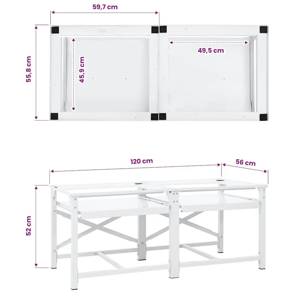Washing Machine Pedestal for Laundry Room with Pull-Out Storage Shelves White