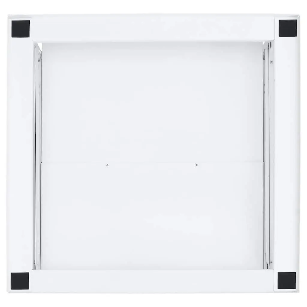 Washing Machine Pedestal for Laundry with Pull-out Shelf White Steel Frame