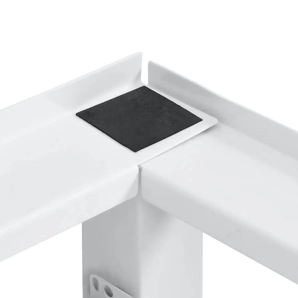 Washing Machine Pedestal for Laundry with Pull-out Shelf White Steel Frame