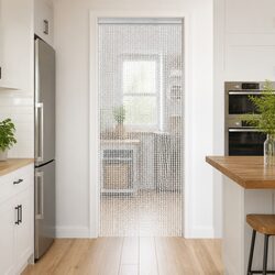 Chain Door Fly Screen 56 cm x 202 cm - Aluminium Silver