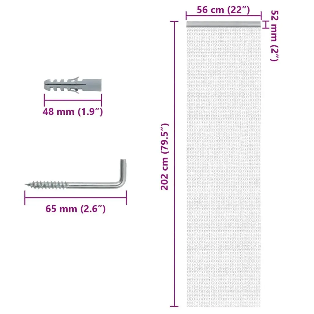 Chain Door Fly Screen Insect Barrier Aluminium Silver 56x202 cm