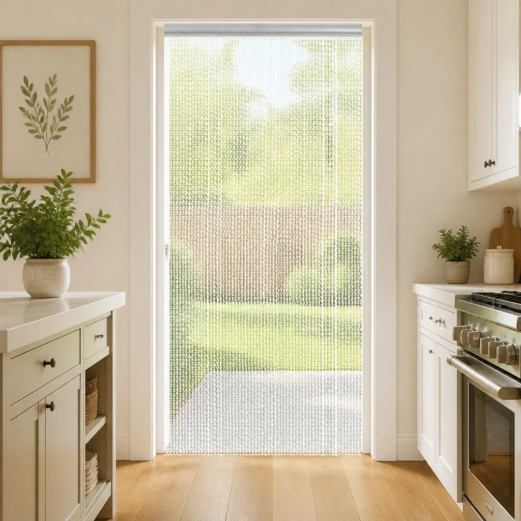 Chain Door Fly Screen Insect Barrier Curtain 80x212 cm Silver Aluminium