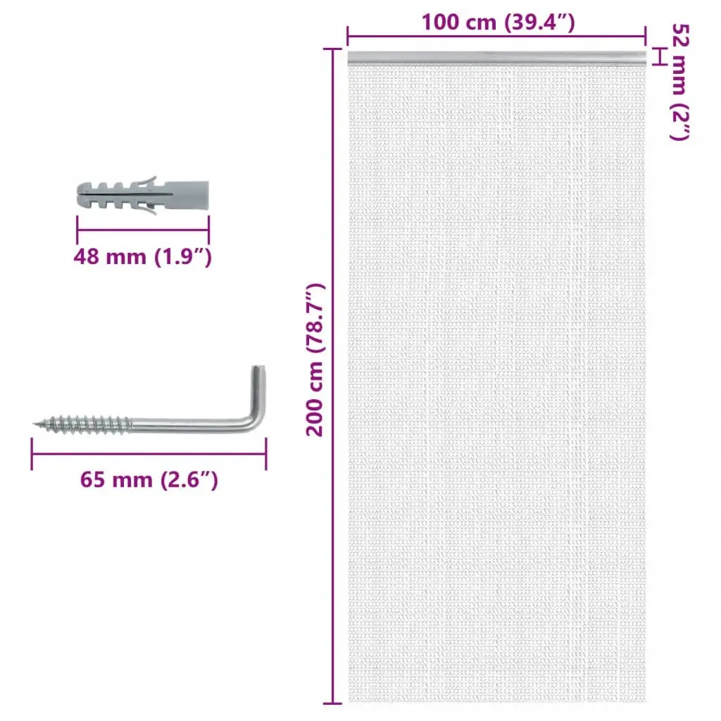 Chain Door Fly Screen 100x200 cm Aluminium Silver Adjustable Insect Barrier