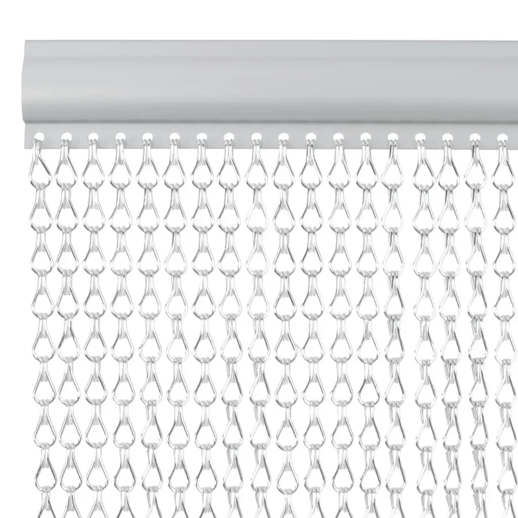 Chain Door Fly Screen 100x212 cm Adjustable Aluminium Insect Barrier Curtain