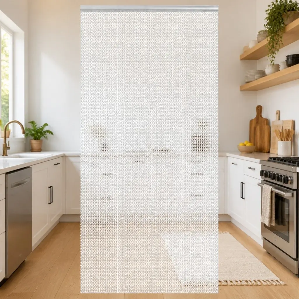 Chain Door Fly Screen 100x226 cm Aluminium Silver Adjustable Insect Barrier