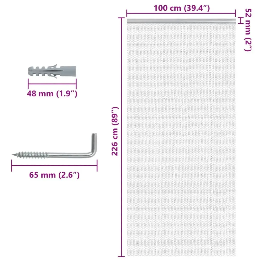 Chain Door Fly Screen 100x226 cm Aluminium Silver Adjustable Insect Barrier