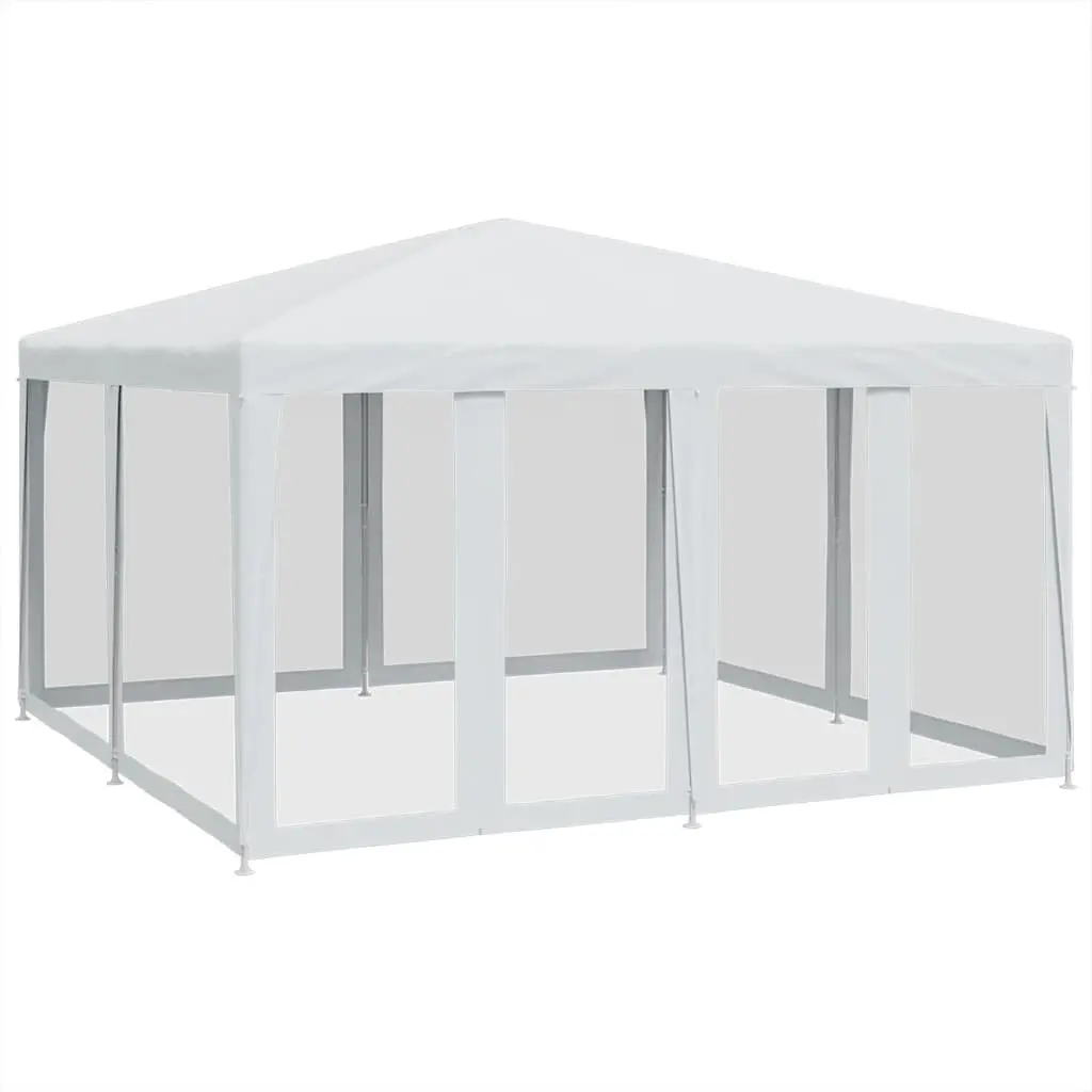 Party Tent Outdoor Use 4x4m with 8 Mesh Sidewalls White