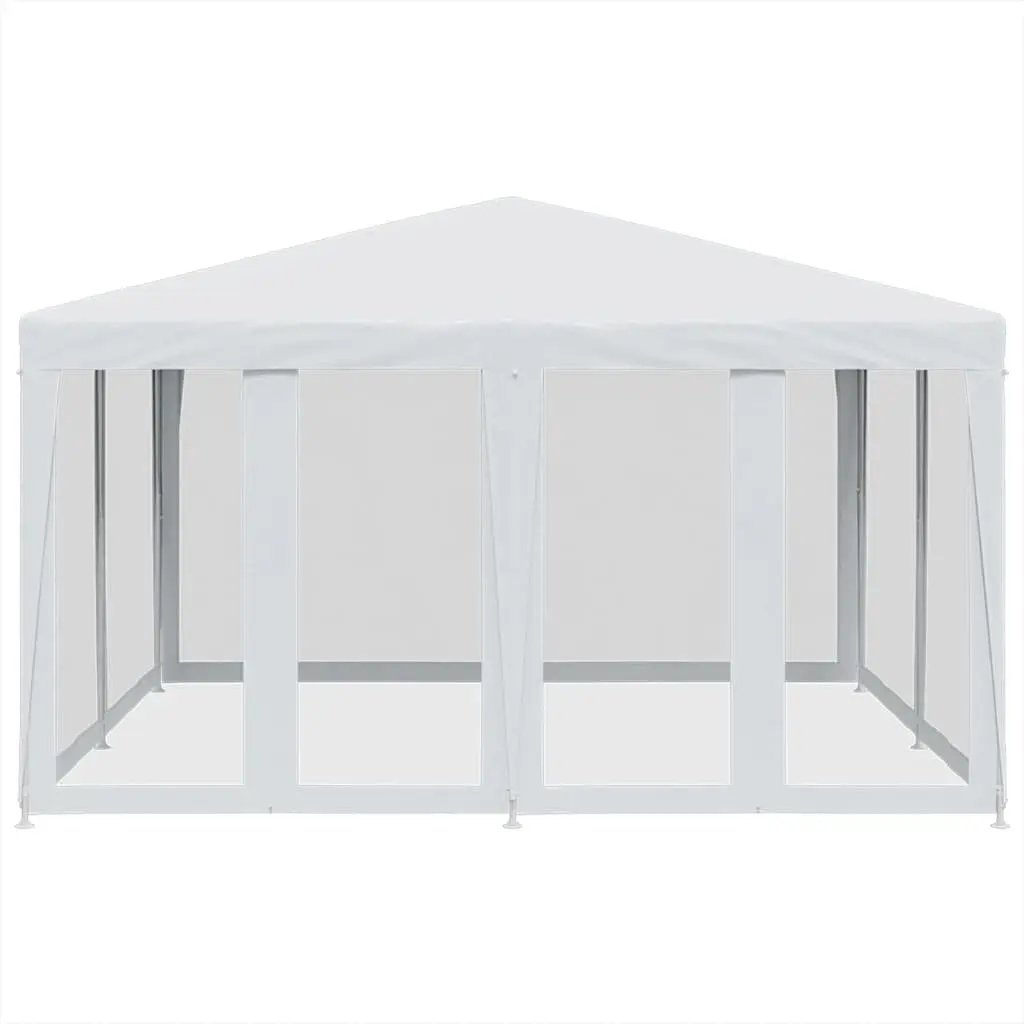 Party Tent Outdoor Use 4x4m with 8 Mesh Sidewalls White