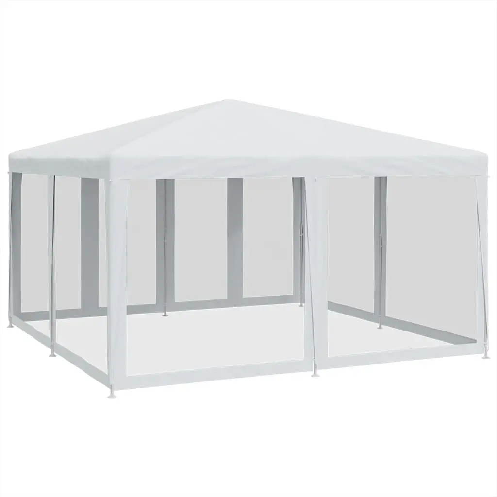 Party Tent Outdoor Use 4x4m with 8 Mesh Sidewalls White