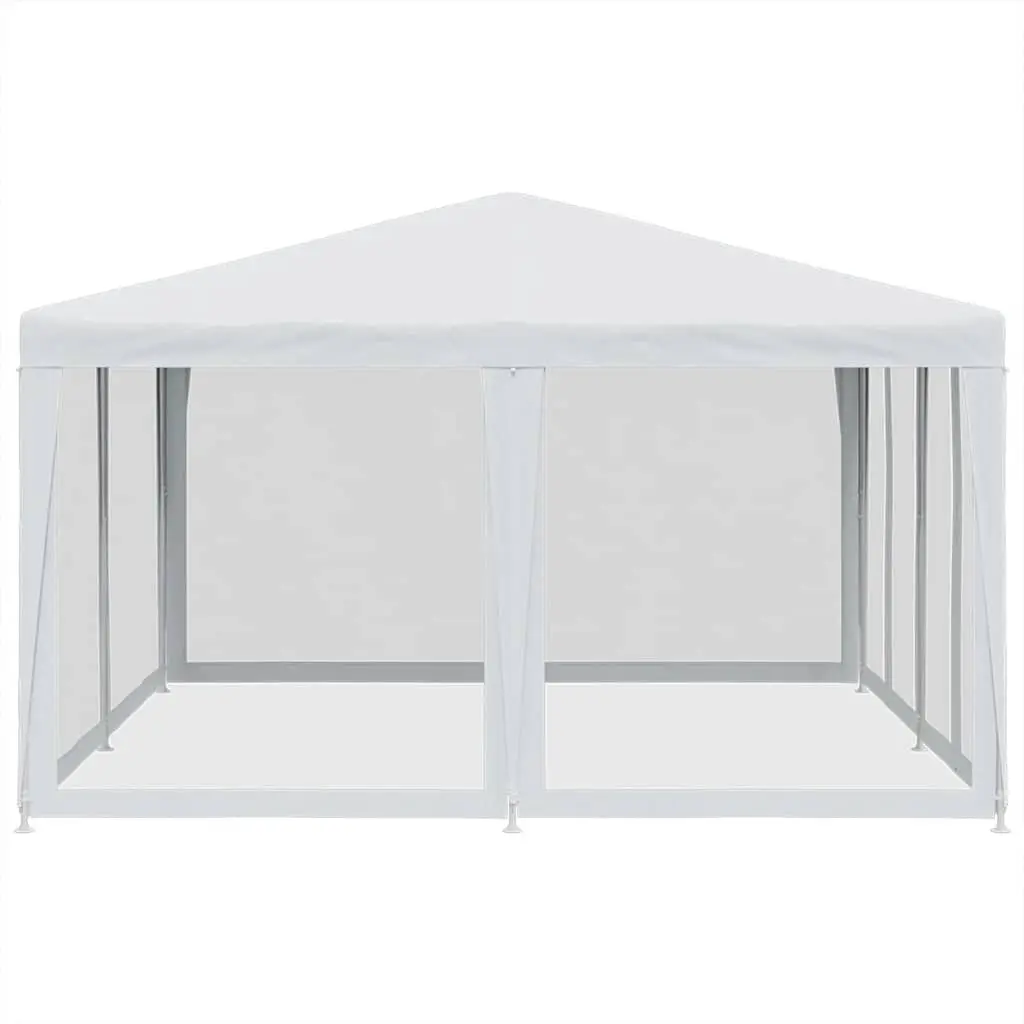 Party Tent Outdoor Use 4x4m with 8 Mesh Sidewalls White