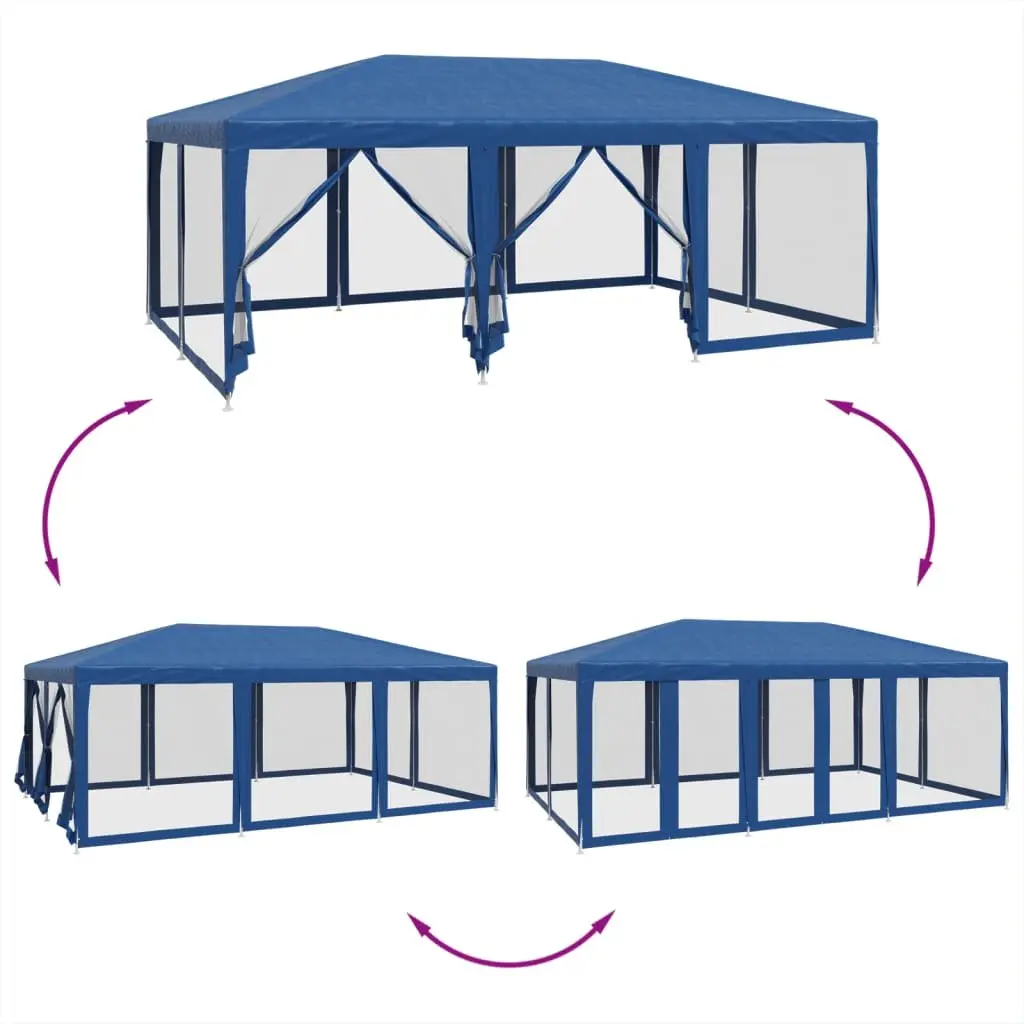 6x4m Blue Outdoor Gazebo Tent