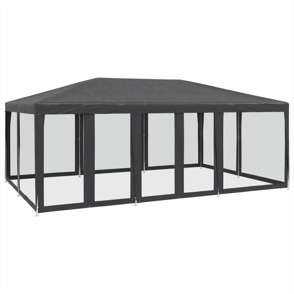 Party Tent Outdoor Gazebo 6x4m with 10 Mesh Sidewalls Anthracite Garden