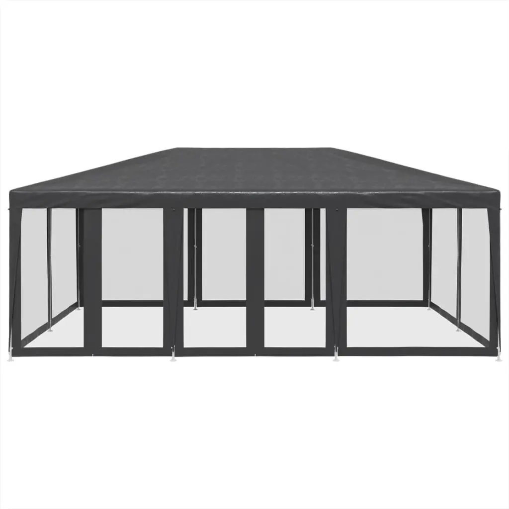 Party Tent Outdoor Gazebo 6x4m with 10 Mesh Sidewalls Anthracite Garden