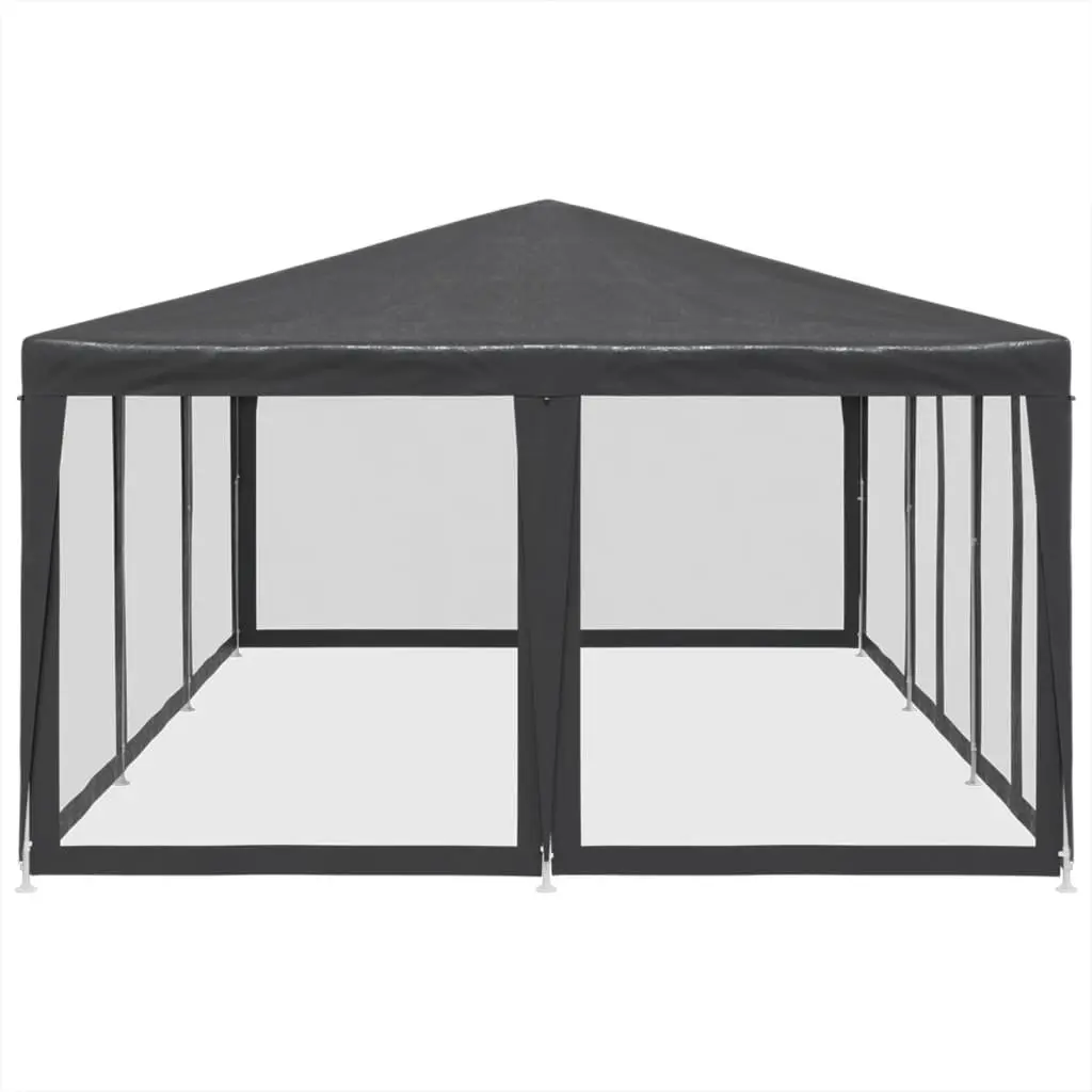 Party Tent Outdoor Gazebo 6x4m with 10 Mesh Sidewalls Anthracite Garden