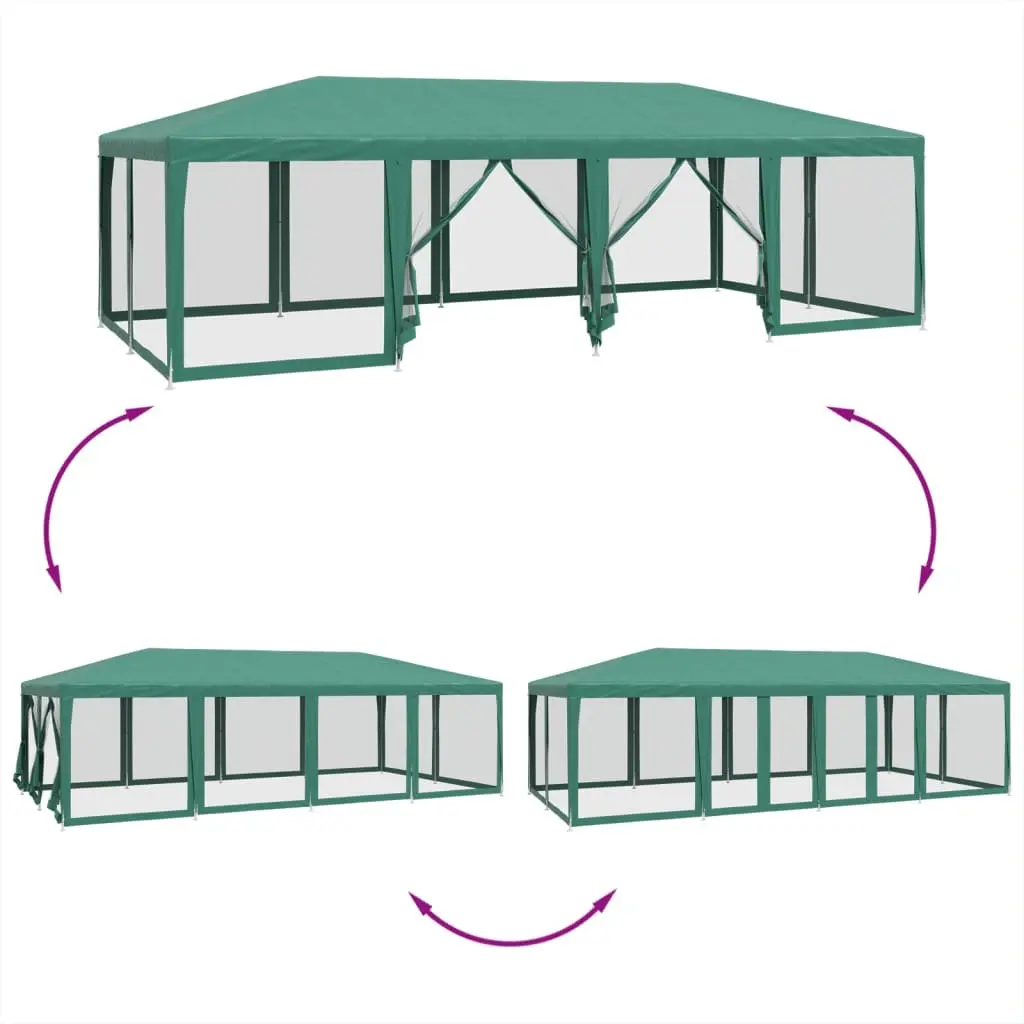 Party Tent Outdoor Gazebo 8x4m Green Mesh Sidewalls Heavy Duty Garden Shelter