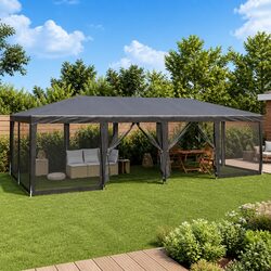Specifications of 8x4m Outdoor Gazebo with Mesh Walls