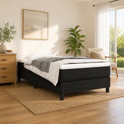 Pocket Spring Bed Mattress King Single 106x203 cm Medium Firmness Black Fabric