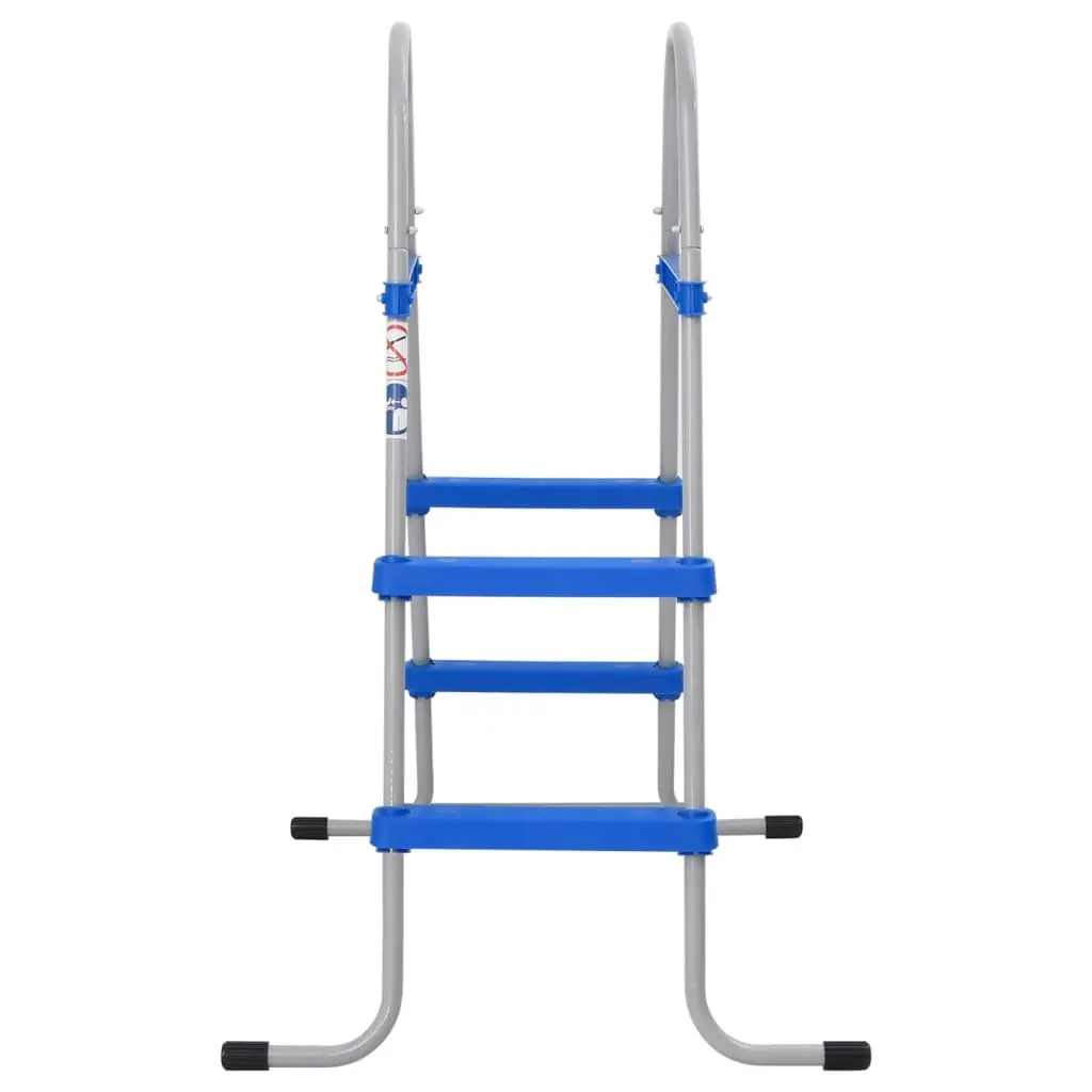 Pool Ladder Above Ground 84cm Steel Plastic Non-Slip Steps Blue