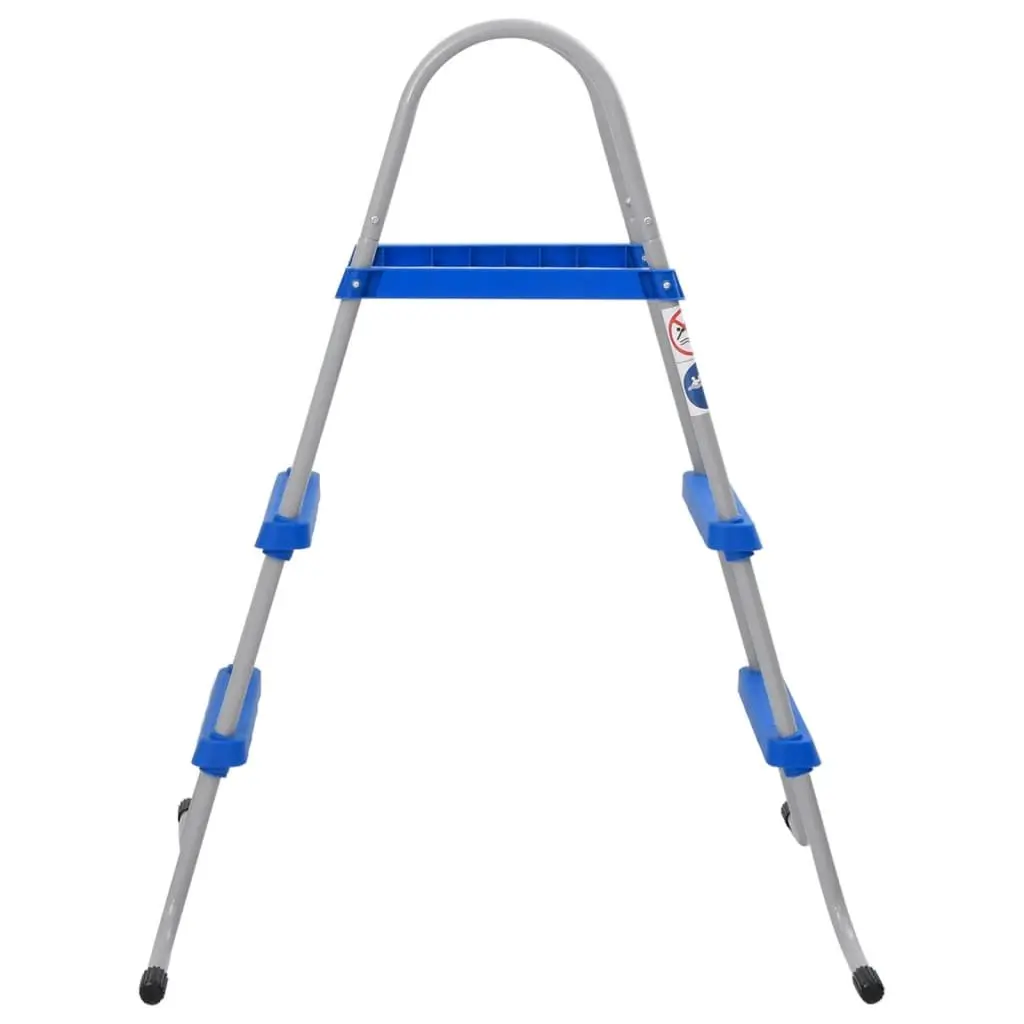 Pool Ladder Above Ground 84cm Steel Plastic Non-Slip Steps Blue