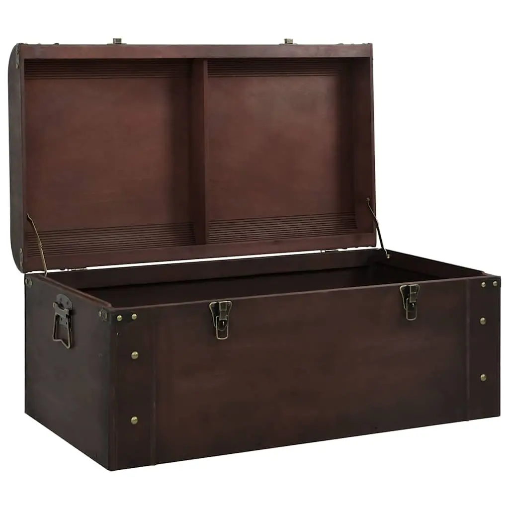 Brown Storage Chest Coffee Table with Latches