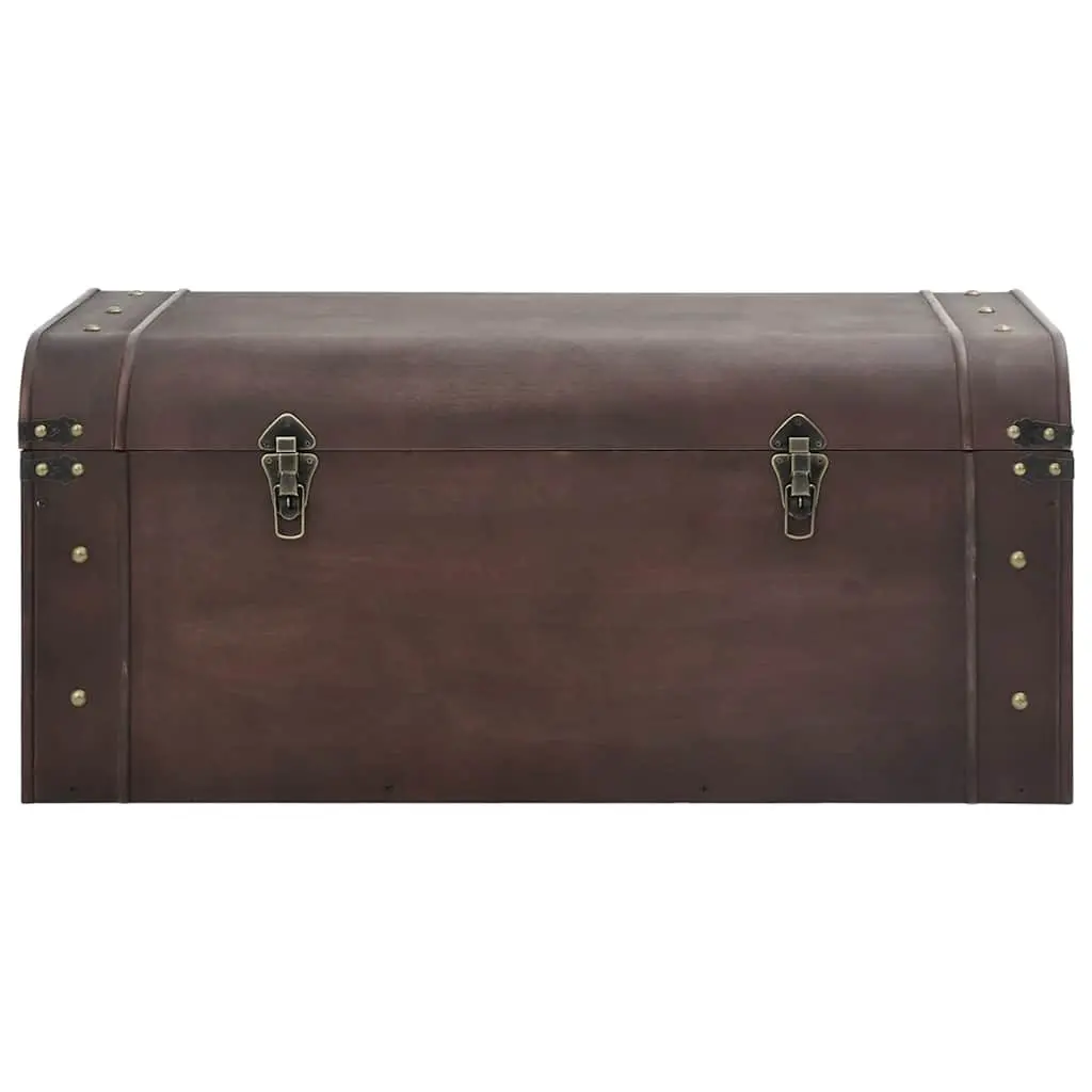 Brown Storage Chest Coffee Table with Latches