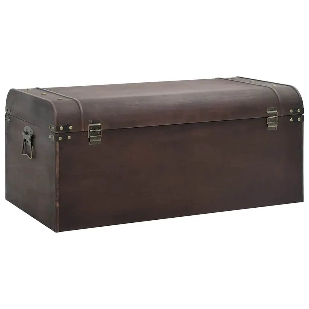 Brown Storage Chest Coffee Table with Latches