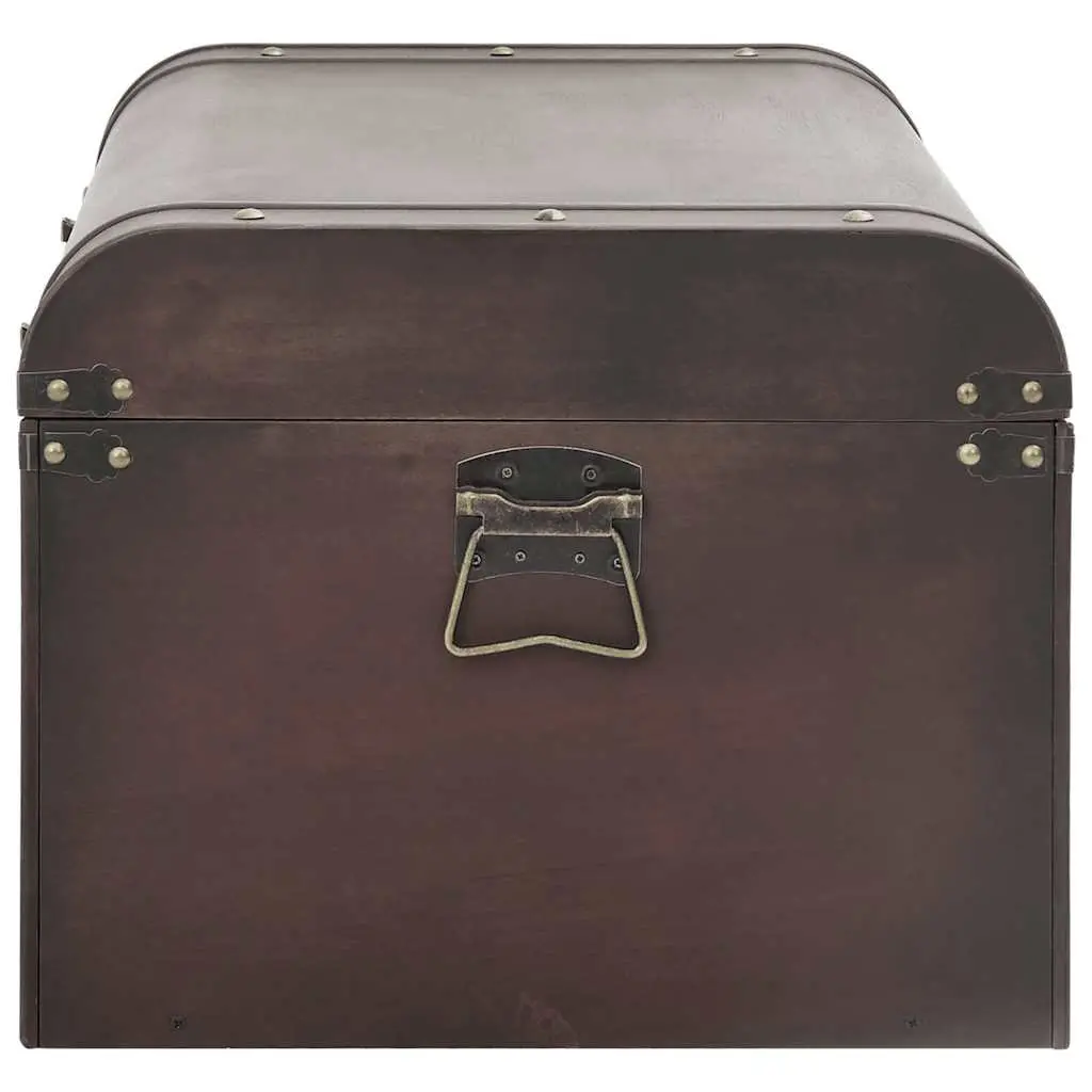 Brown Storage Chest Coffee Table with Latches
