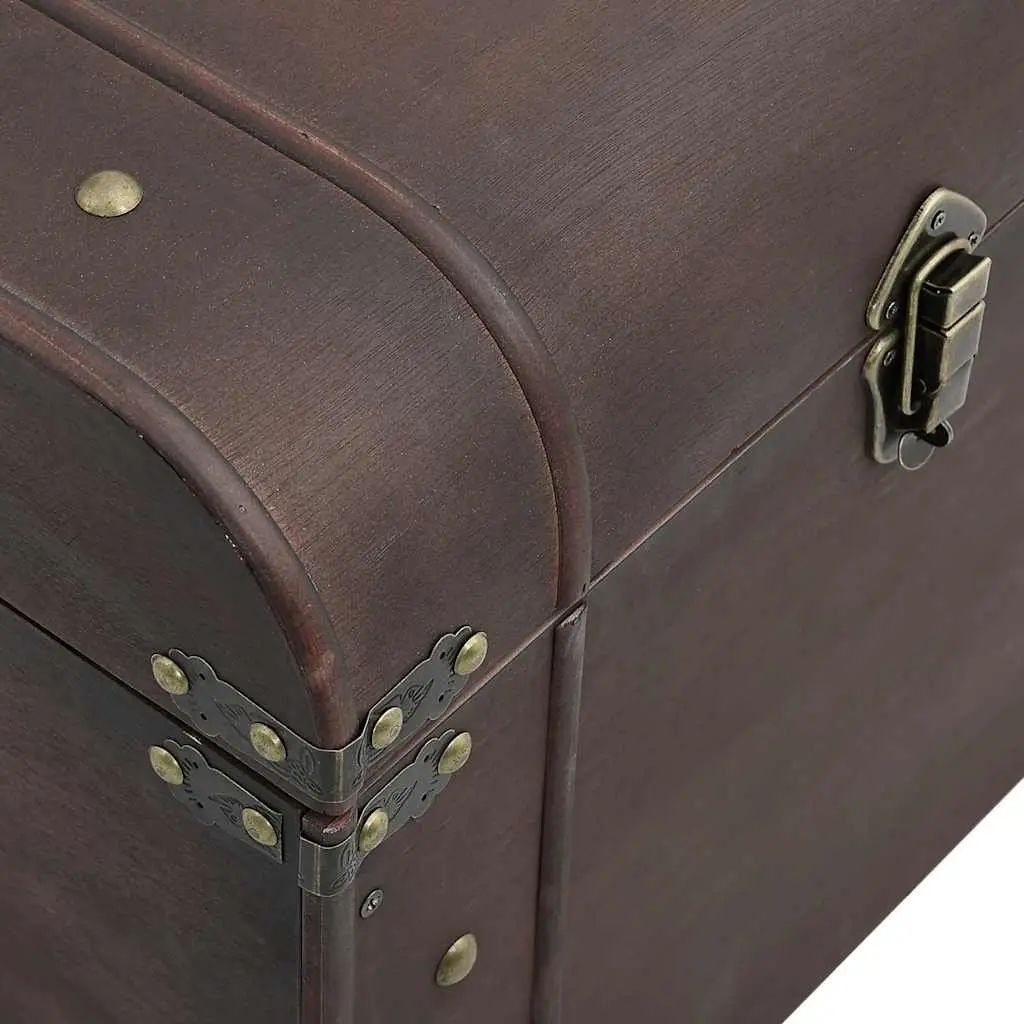 Brown Storage Chest Coffee Table with Latches