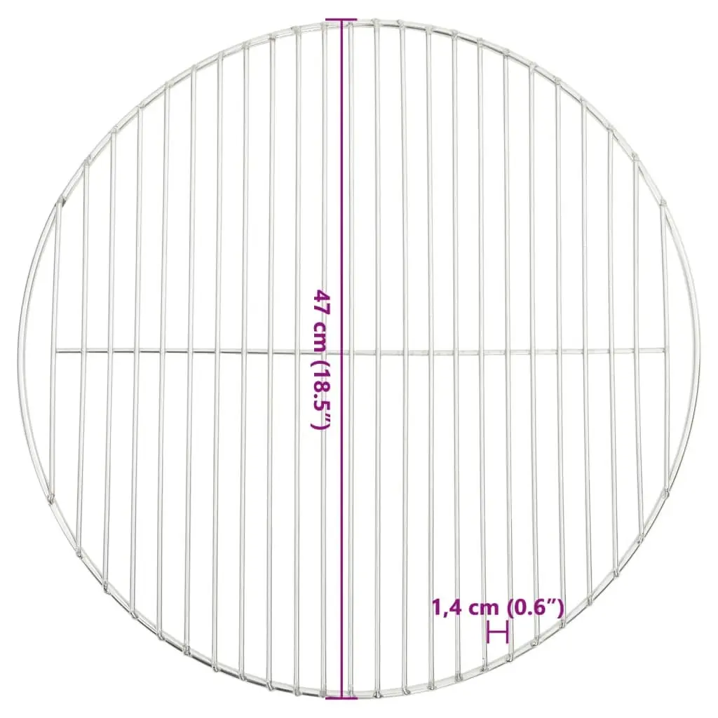Round BBQ Grill Grate for Outdoor Cooking Ø47 cm