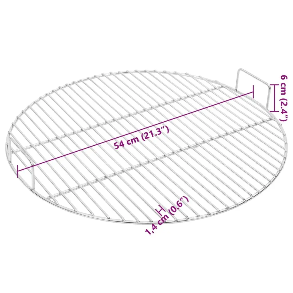 Round Grill Grate for BBQ 54cm Portable Cooking Grate with Handles
