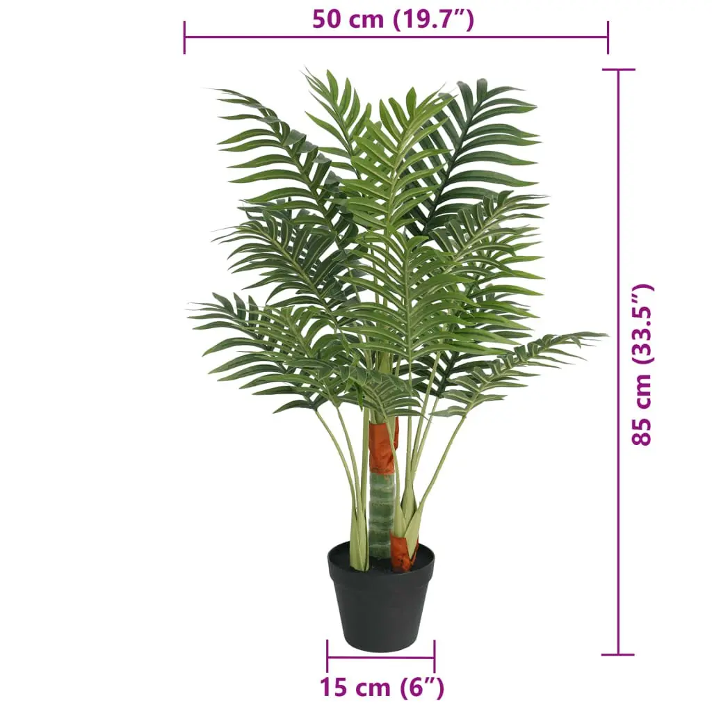 Artificial Palm Tree 85cm with 3 Trunks Green Decorative Indoor Plant Home