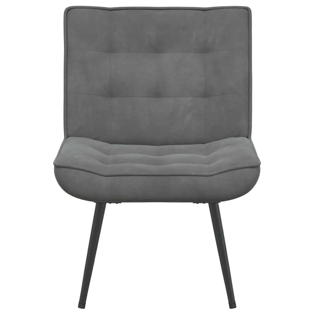 Grey Velvet Relaxing Chair with Footstool