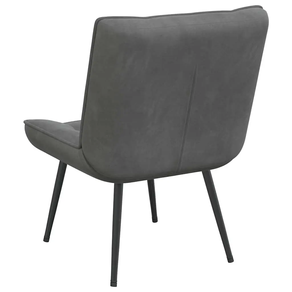 Grey Velvet Relaxing Chair with Footstool