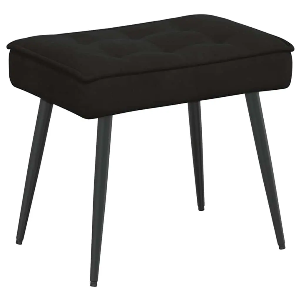 Relaxing Chair with Footrest Bedroom Black Velvet Upholstered